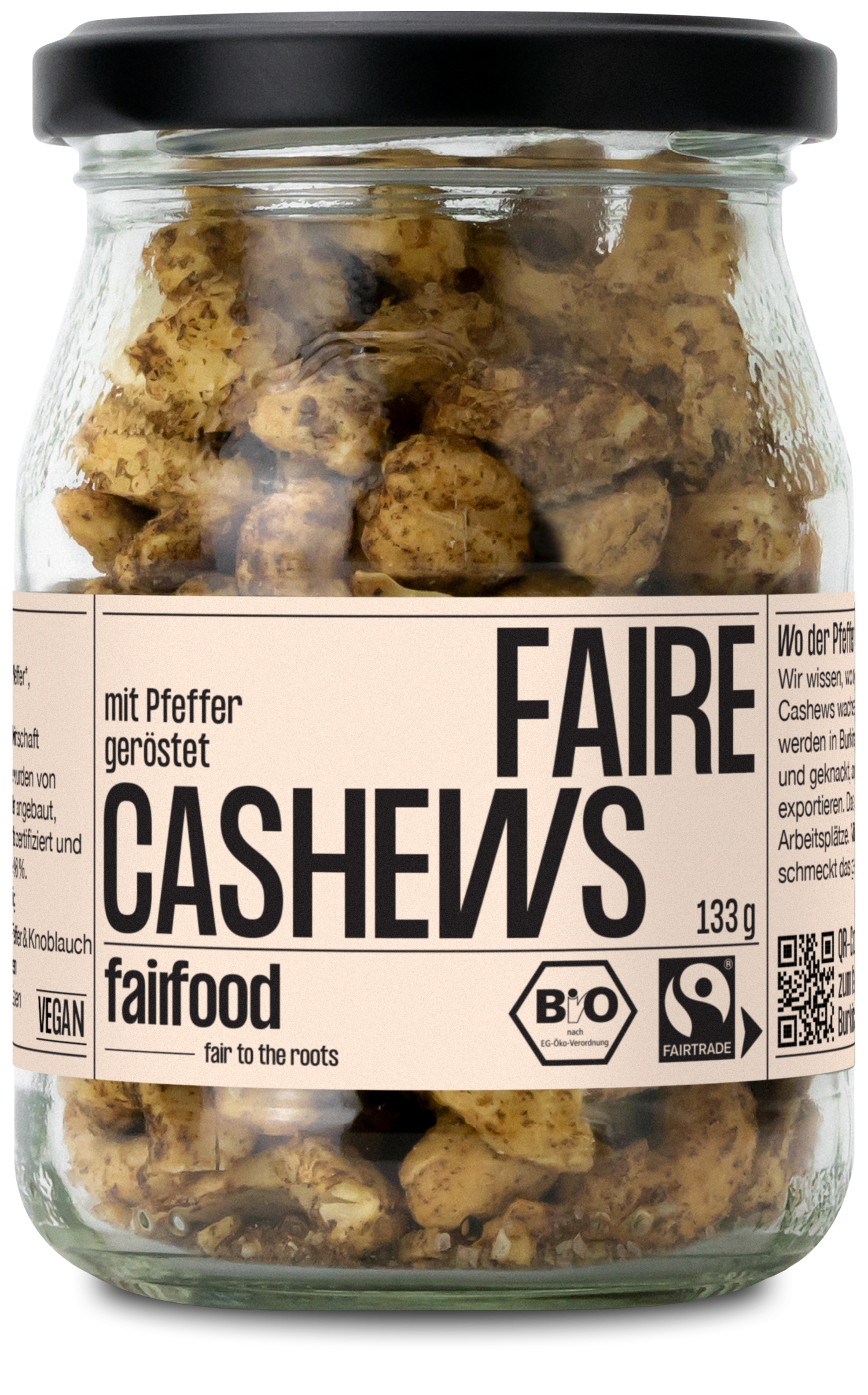 Cashews mit Pfeffer & Knoblauch im Pfandglas