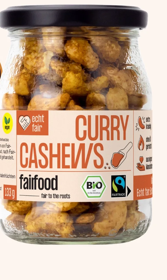 Cashews mit Curry (Pfandglas)