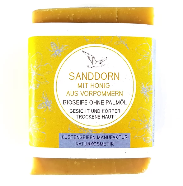 Seife zum Duschen für Gesicht und Körper -Sanddorn mit Honig 