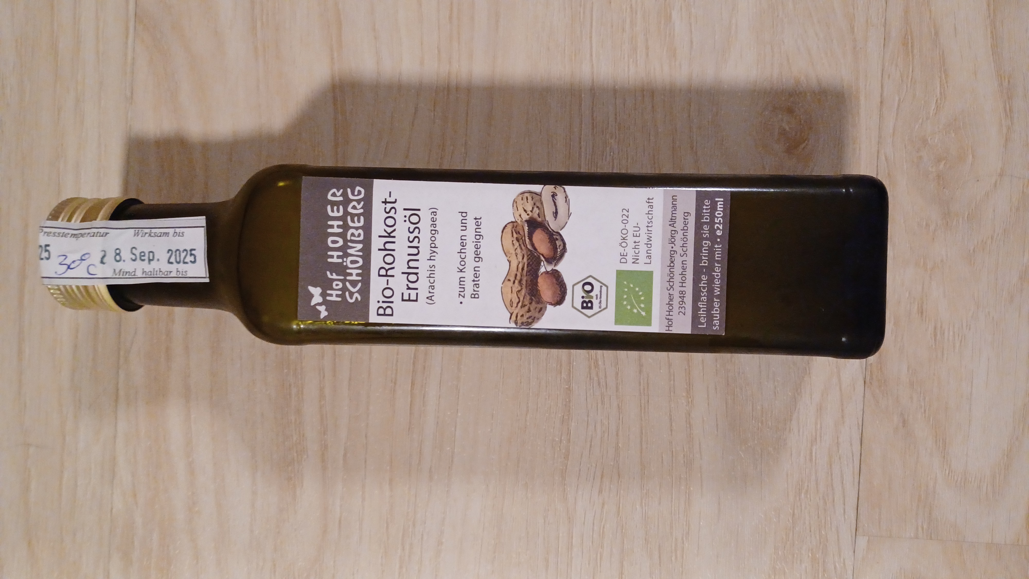 Erdnussöl (Rohkostqualität)