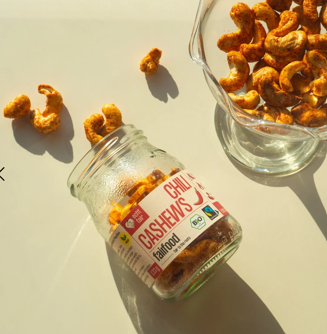 Cashews mit Chili und Paprika (Pfandglas)